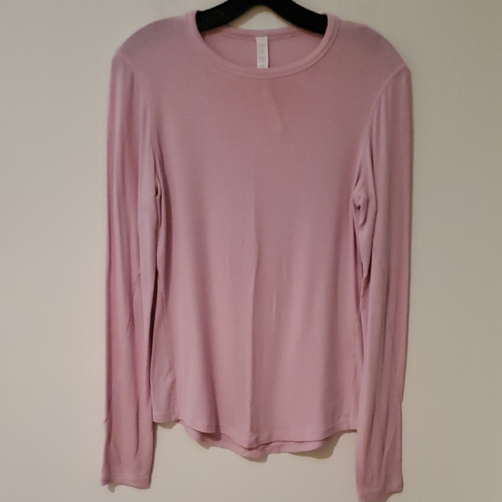 Lululemon Pink Ribbed Long Sleeve Shirt